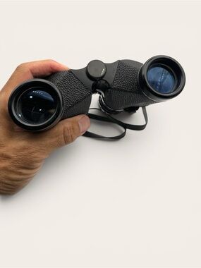 Classic Black Binoculars with Neck Strap